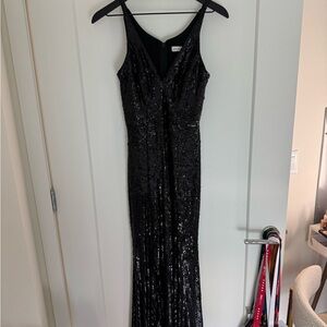 Dress the Population Black Sequin Maxi Gown